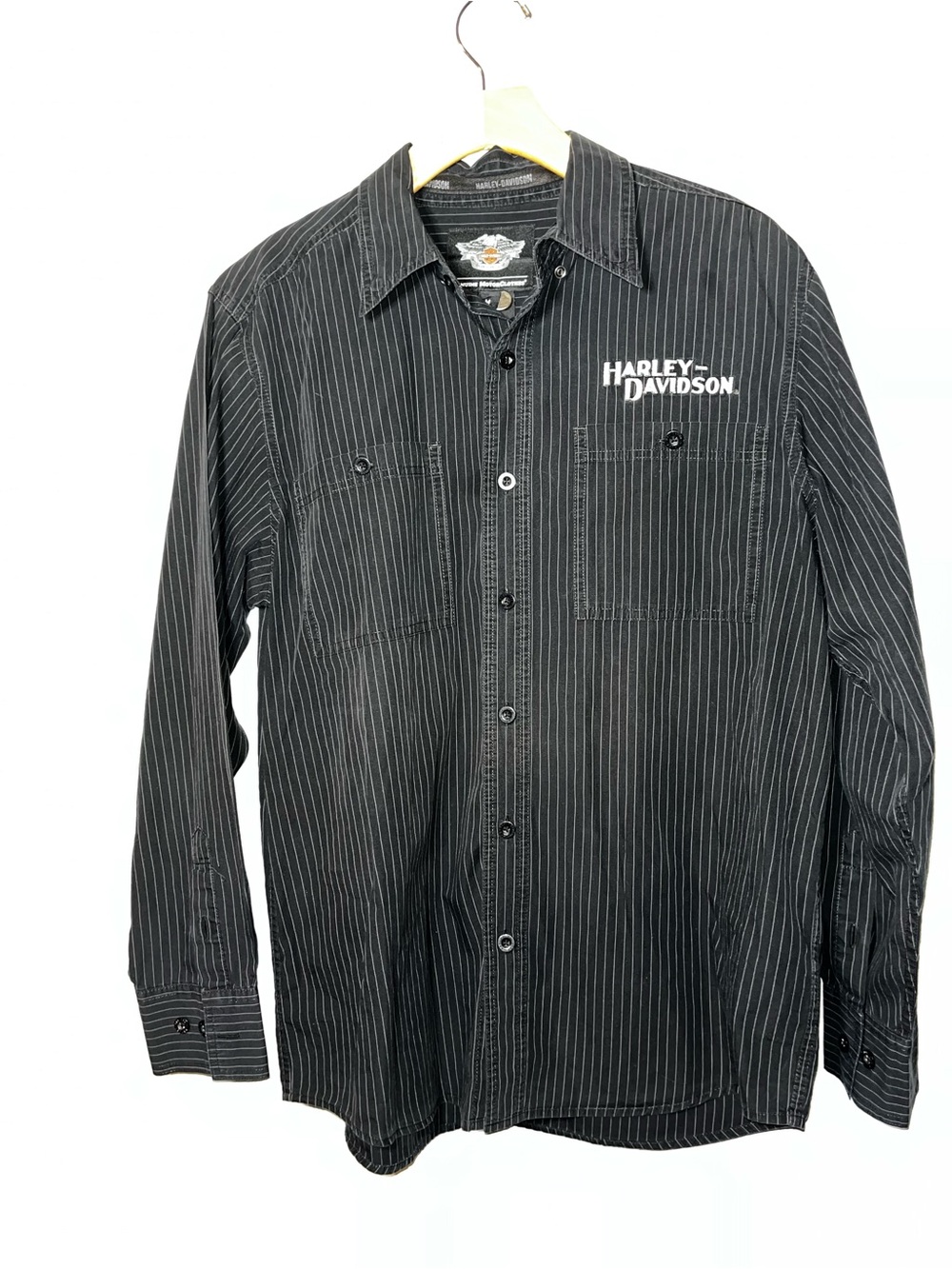 Harley-Davidson Black Pinstripe Workshirt with White Logo